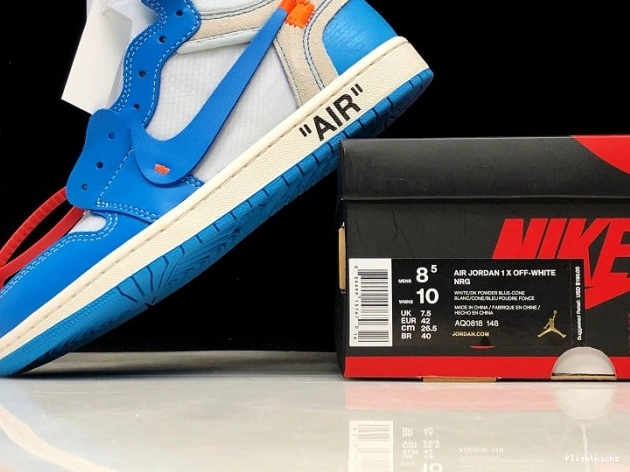 AQ0818-148 Off-White Jordan Powder UNC Blue Air 1 0929